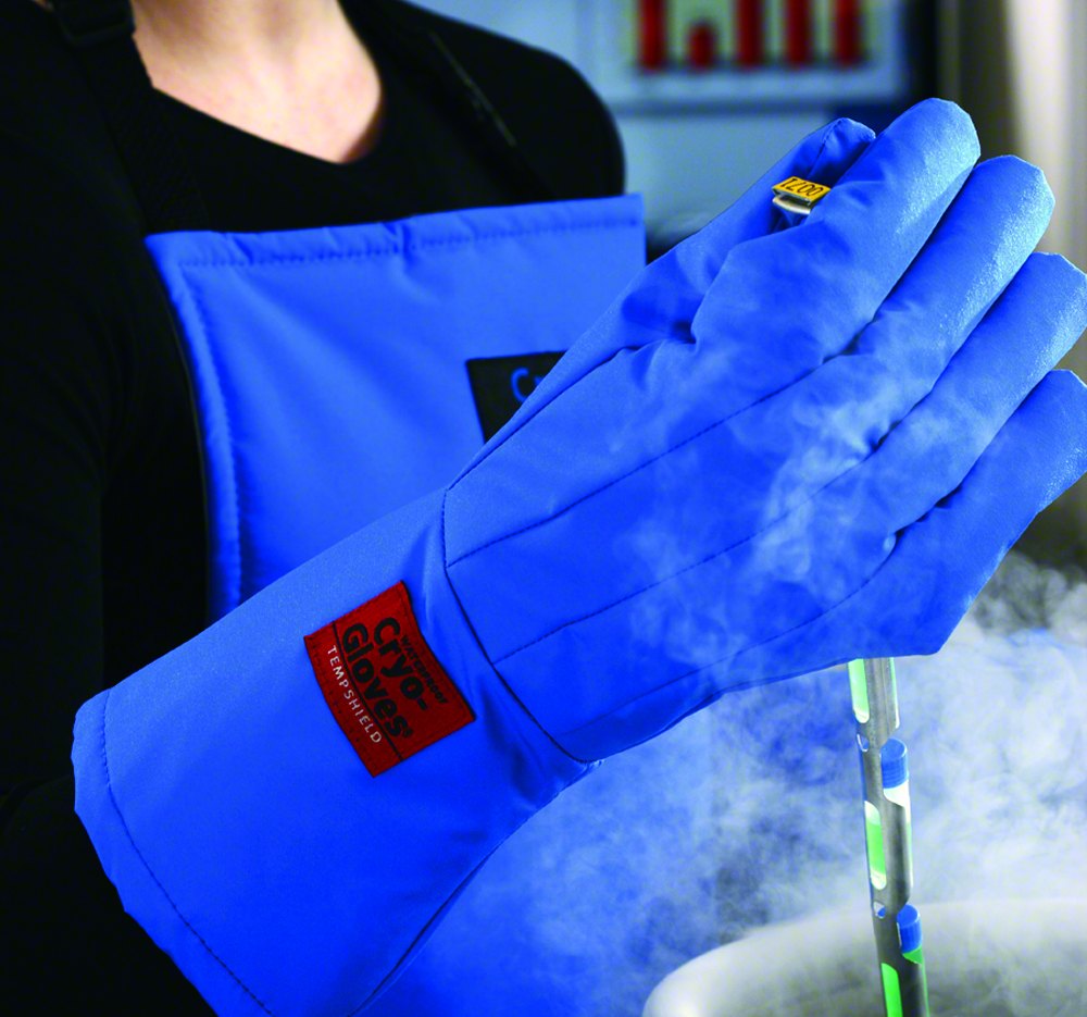 Waterproof cryo glove over liquid nitrogen