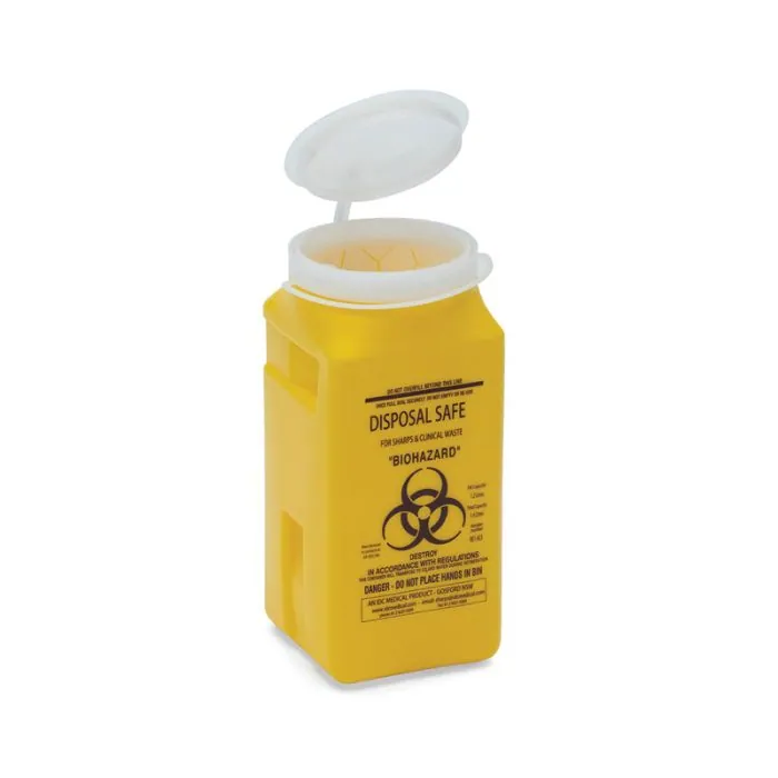 Sharps Container 1.4lt Yellow Plastic 200x90x90mm