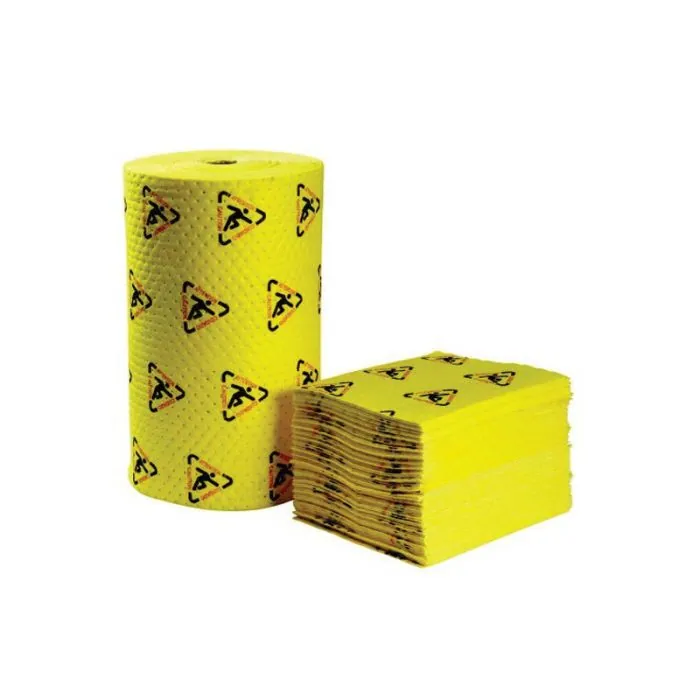 High Visibility Absorbent Safety Mat High Vis Yellow 381mm x 482mm (100/Pack)