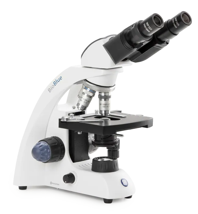BioBlue Binocular Microscope SMP 4/10/S40/S100x objectives with mechanical stage and 1 W NeoLED™ cordless illumination