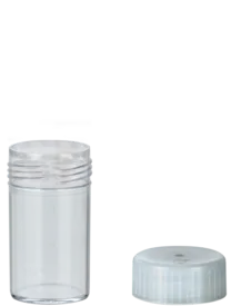 25ml Container 54x28mm Polypropylene, Flat Base, Natural Screw Cap enclosed (1,200/Carton)