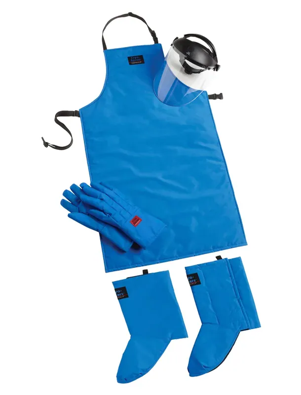 cryo-protection safety kit plus with mid arm cryo-gloves, cryo-apron, gaiters and face shield