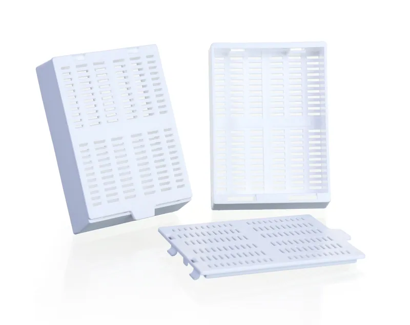 Embedding Cassette, Large, 75x52x18mm, with detatchable Lid assembled (4×100/Carton)