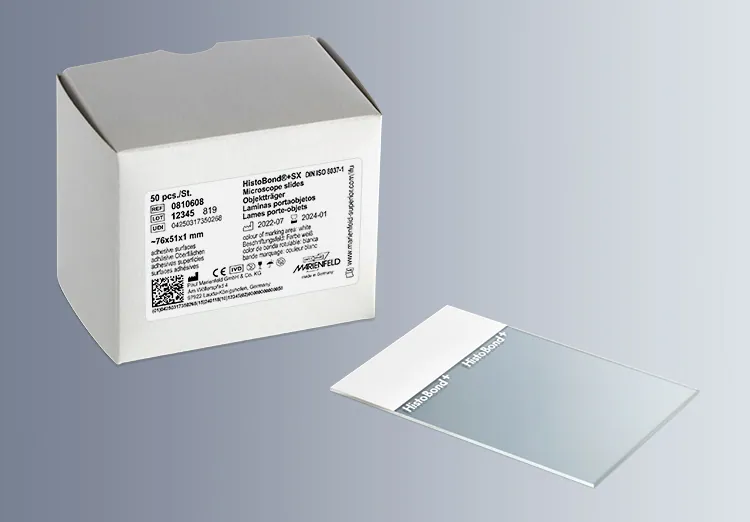 HistoBond® SX Adhesive Microscope Slide 76x51mm, White, 90 degree Ground Edge (50×45/Carton)