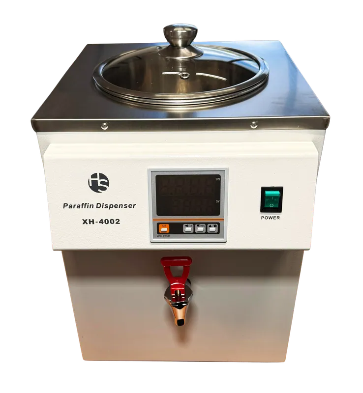 Paraffin Dispenser with drip free faucet, 9lt, 0-85°C, Glass Lid