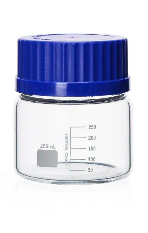 reagent bottle glass gl80 with o’ring & blue cap