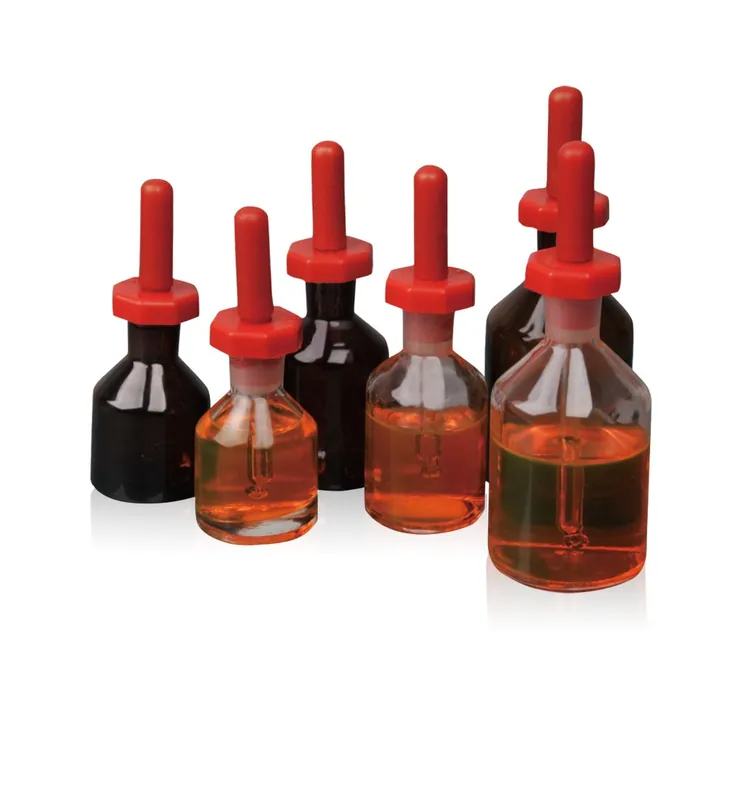 Amber glass dropping bottle with stopper