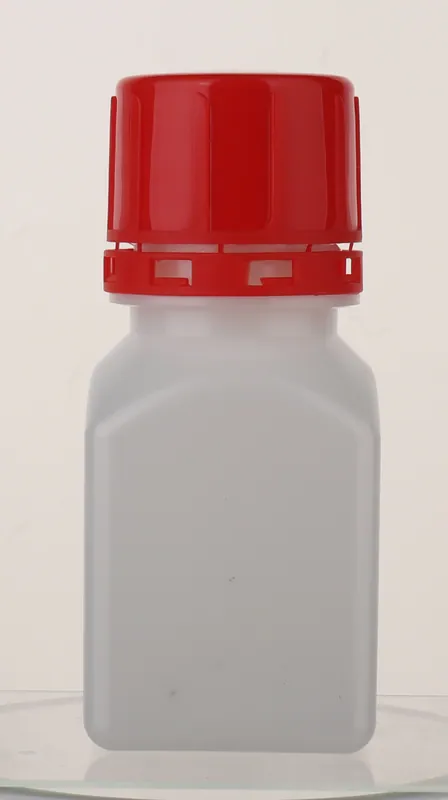narrow mounth square bottle with tamper evident screw cap