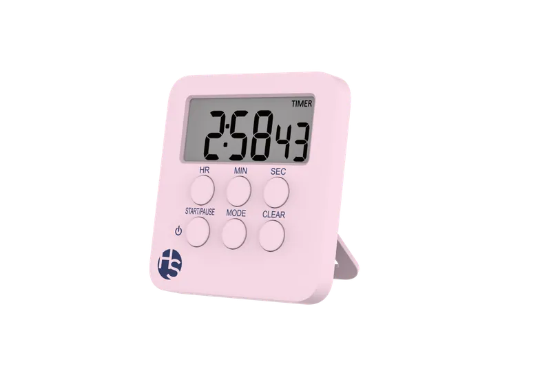 Multifunctional Digital Timer, countup/count down, clock and alarm, Pink